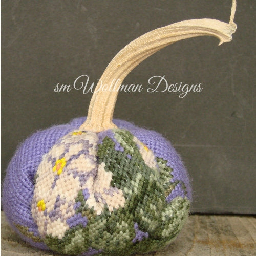 White Violets on Dark Lilac 1